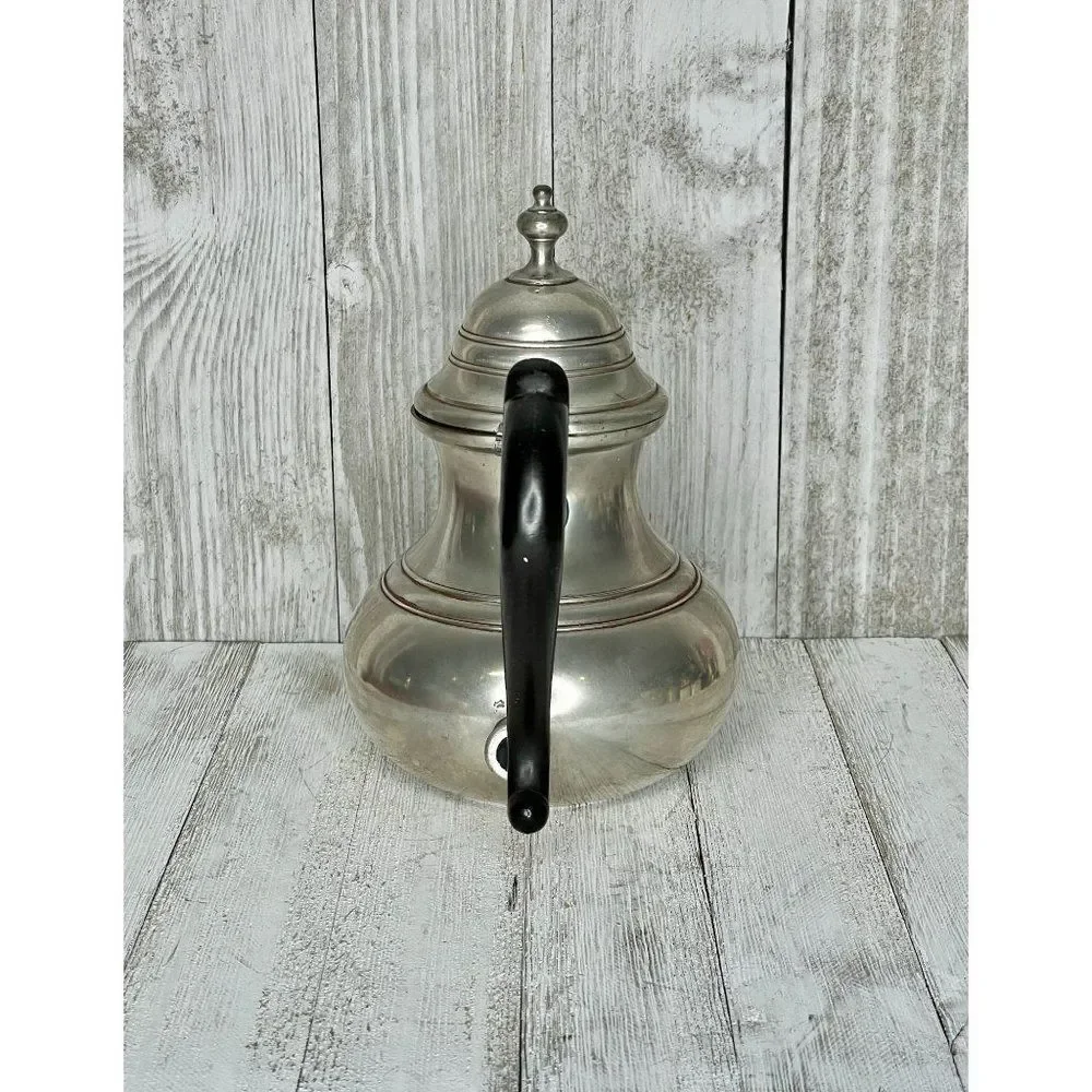 Vintage Royal Holland Pewter Teapot Ebony Handle Daalderop